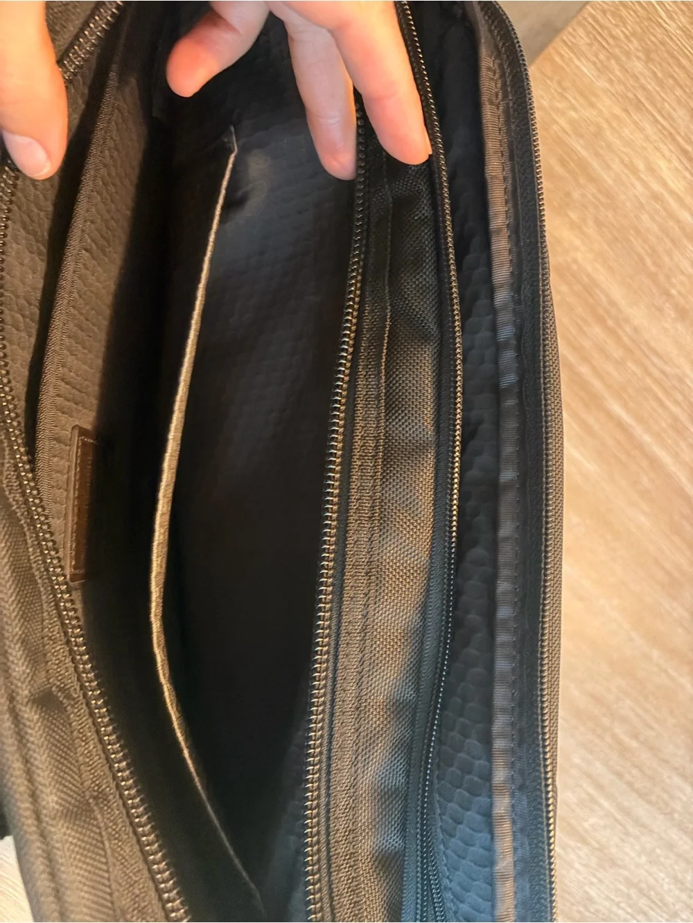 Tumi Black Nylon Messenger Crossbody Bag